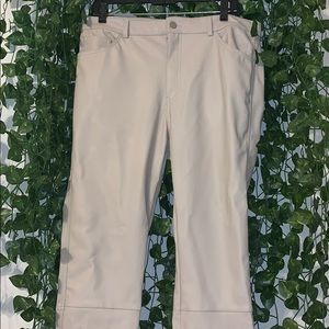 Cream Leather pants